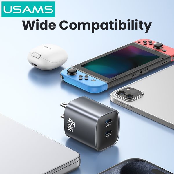 Củ Sạc Nhanh 2C GaN USAMS CC306 45W (Dual Type-C port, Multiple Protection)
