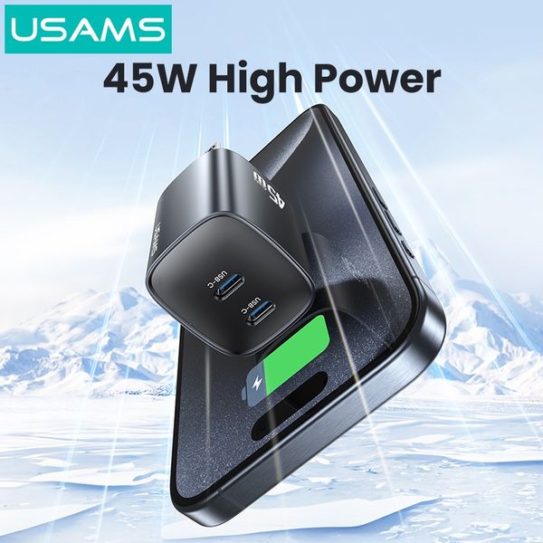 Củ Sạc Nhanh 2C GaN USAMS CC306 45W (Dual Type-C port, Multiple Protection)