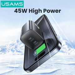 Củ Sạc Nhanh 2C GaN USAMS CC306 45W (Dual Type-C port, Multiple Protection)