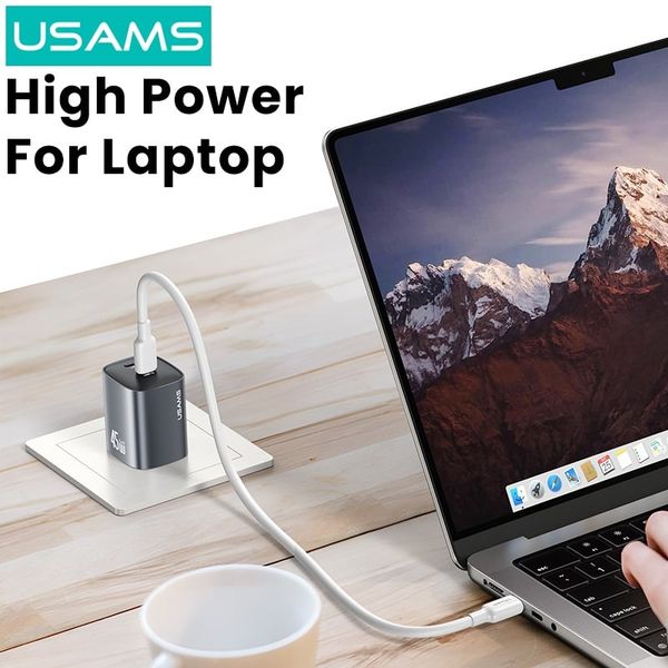 Củ Sạc Nhanh 2C GaN USAMS CC306 45W (Dual Type-C port, Multiple Protection)