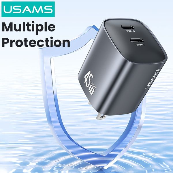 Củ Sạc Nhanh 2C GaN USAMS CC306 45W (Dual Type-C port, Multiple Protection)