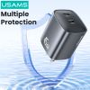 Củ Sạc Nhanh 2C GaN USAMS CC306 45W (Dual Type-C port, Multiple Protection)