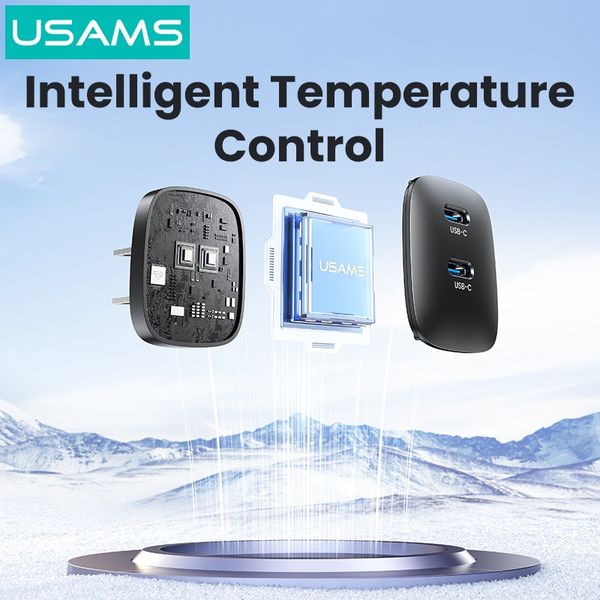 Củ Sạc Nhanh 2C GaN USAMS CC306 45W (Dual Type-C port, Multiple Protection)