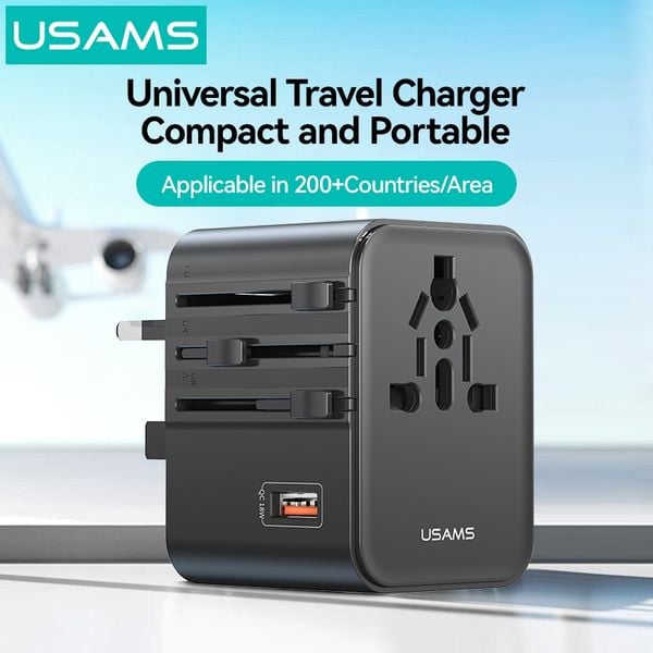 Củ Sạc Du Lịch 2C+1A USAMS CC309 25W (US/AU/UK/EU)