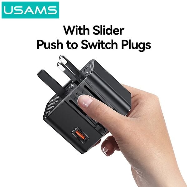 Củ Sạc Du Lịch 2C+1A USAMS CC309 25W (US/AU/UK/EU)