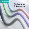 Cáp Sạc Nhanh C to C USAMS SJ756 60W (1.2m, 480Mbps, Nylon Braided Cable)
