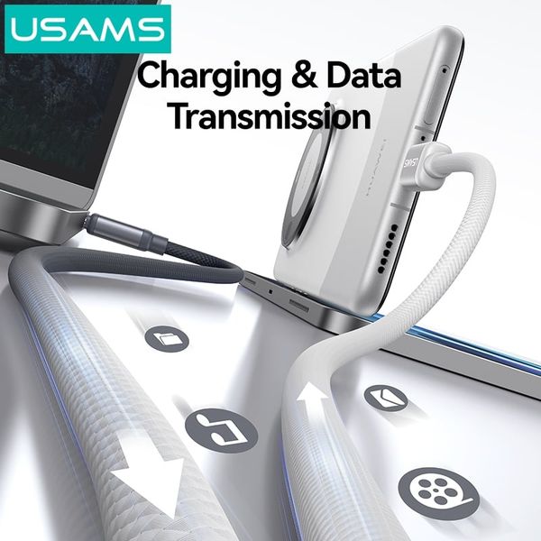 Cáp Sạc Nhanh C to C USAMS SJ756 60W (1.2m, 480Mbps, Nylon Braided Cable)