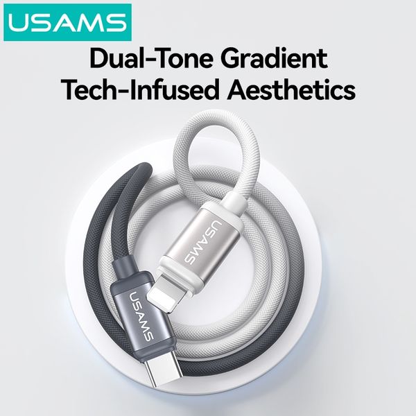 Cáp Sạc Nhanh C to Lightning USAMS SJ757 30W (1.2m, 480Mbps, Nylon Braided Cable)