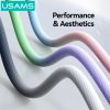Cáp Sạc Nhanh C to Lightning USAMS SJ757 30W (1.2m, 480Mbps, Nylon Braided Cable)