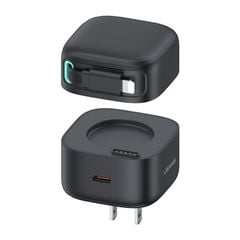Củ Sạc Nhanh USAMS GaN Charger 35W Type C PD Fast Phone Charger Built in Quick Charge Cable