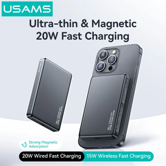 Pin Dự Phòng Không Dây USAMS CD242 10000mAh 20W (Wireless Charging 15W)