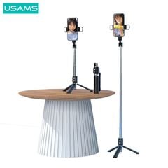 Gậy Selfie Tích Hợp Tripod USAMS ZB324 (270° Adjustment, Max Length: 1.1m, For phones in 4.7-7 inches, With anti-slip silicone pad, Steady support)