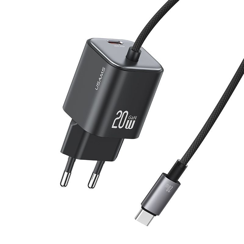 Củ Sạc Nhanh GaN USAMS CC261 20W (With Type-C Built-in cable)