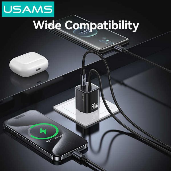 Củ Sạc Nhanh GaN USAMS CC261 20W (With Type-C Built-in cable)