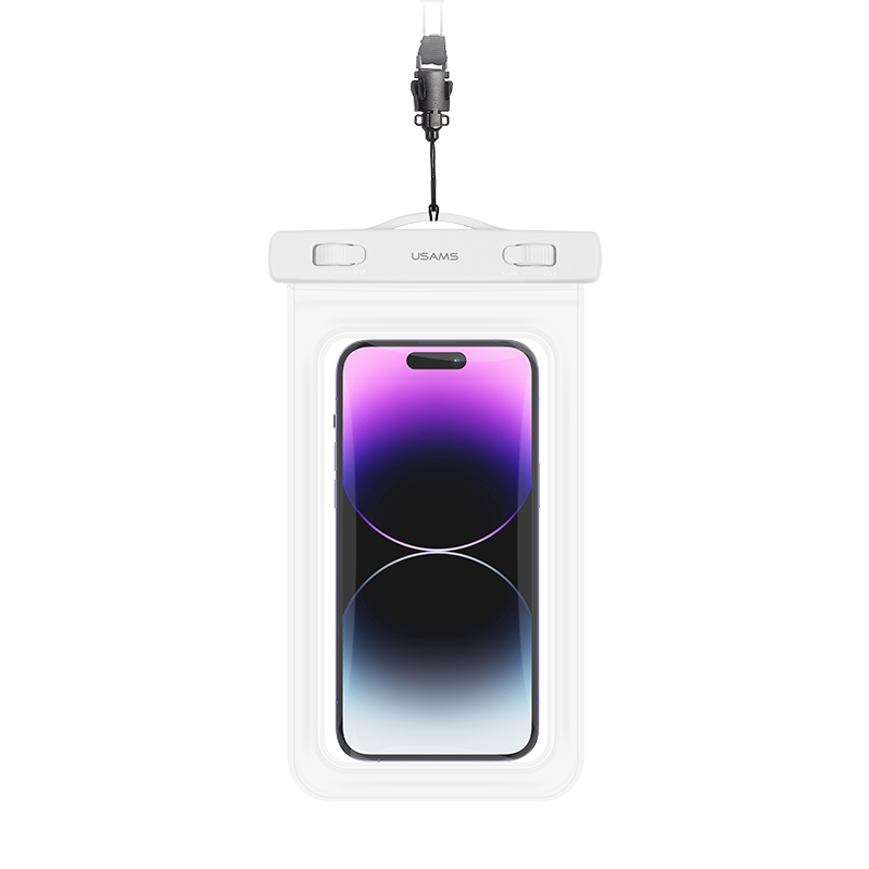 Túi Chống Nước Điện Thoại USAMS YD011 (For phones =< 7-inch, IP68, With Removable Lanyard, HD View, Double Pocket Design, High Sealability No Leakage, With Lanyard 440mm)