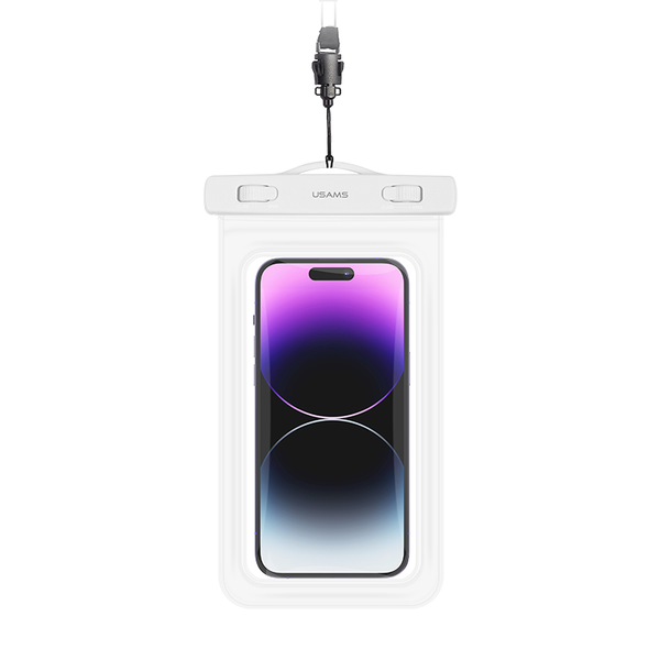 Túi Chống Nước Điện Thoại USAMS YD011 (For phones =< 7-inch, IP68, With Removable Lanyard, HD View, Double Pocket Design, High Sealability No Leakage, With Lanyard 440mm)