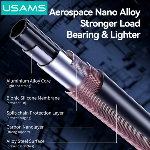 Tripod Tích Hợp Đèn Livestream USAMS ZB323 (With Fill Light 1200mAh, Length 2.3m, Ring Light 10-inch)