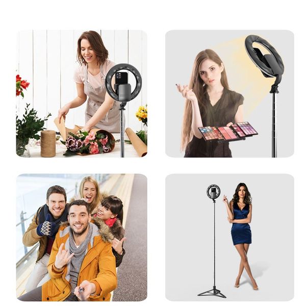 Gậy chụp hình tích hợp Tripod và Đèn USAMS ZB241 Portable Live Show LED Ring Light Selfie Stick With Tripod (Max Height: 1.68m)