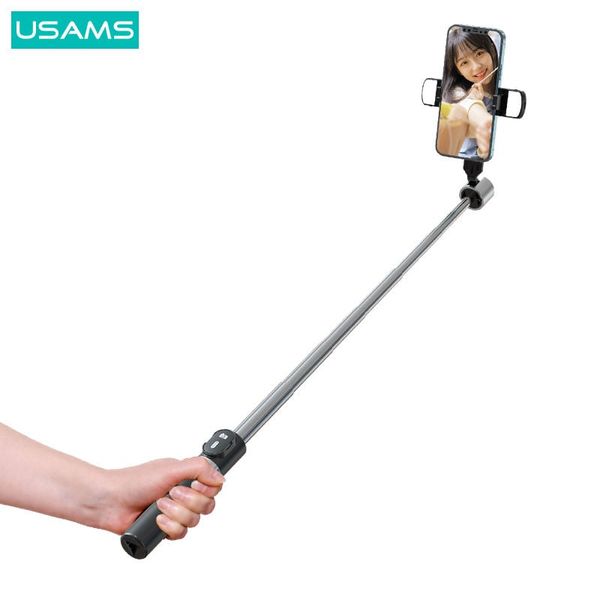 Gậy Selfie Tích Hợp Tripod USAMS ZB324 (270° Adjustment, Max Length: 1.1m, For phones in 4.7-7 inches, With anti-slip silicone pad, Steady support)
