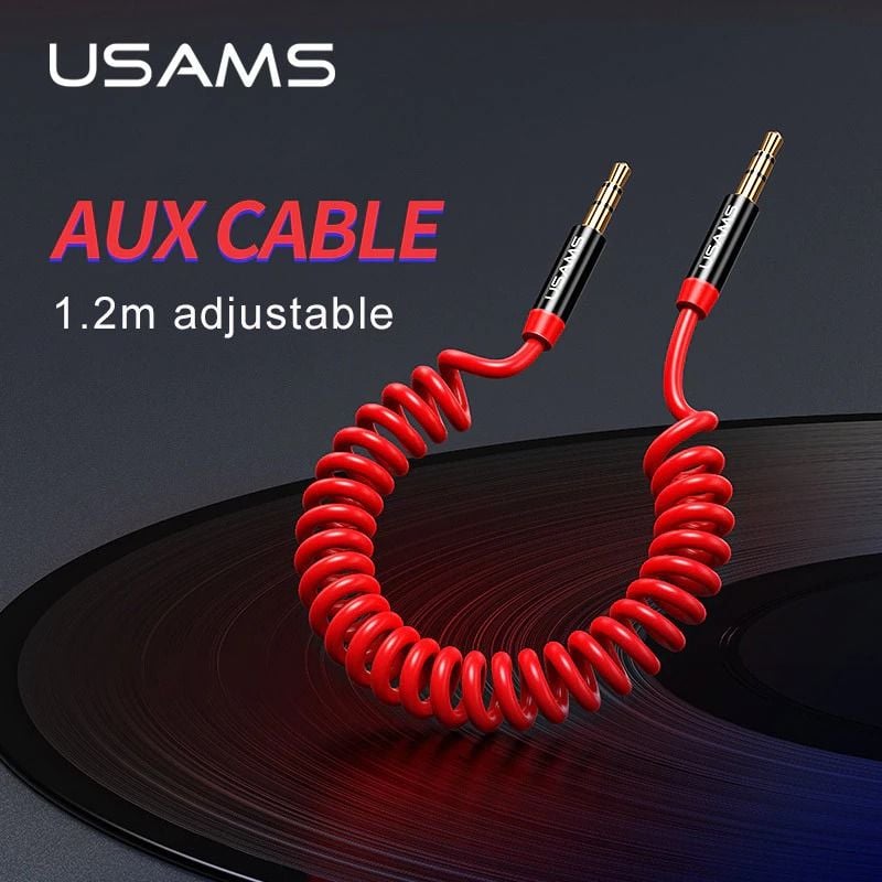 Cáp Âm Thanh 3.5mm USAMS SJ256 (Cáp lò xo, 1.2m)
