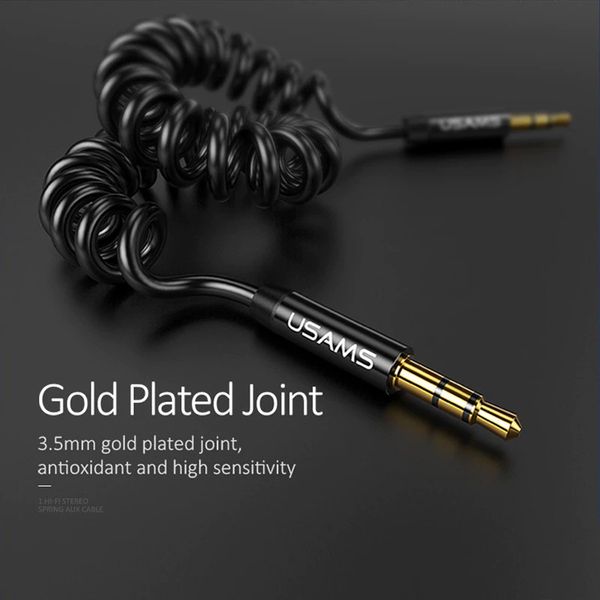 Cáp Âm Thanh 3.5mm USAMS SJ256 (Cáp lò xo, 1.2m)