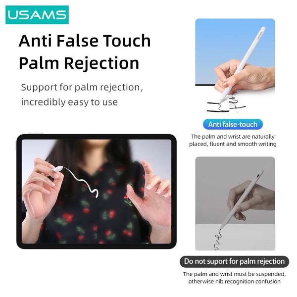 Bút Cảm Ứng Điện Dung USAMS ZB254 Sạc Không Dây (Bluetooth v5.0, 9H, 130mAh)