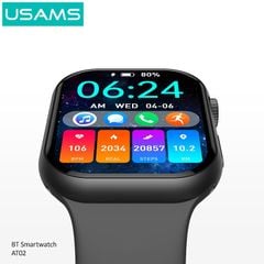 Đồng Hồ Thông Minh USAMS AT02 (Bluetooth v5.0, Smart Life/Health Monitoring/Exercise Record, 2.01-inch HD Colourful Display, Intelligent voice assistant, Control mobile phone to take photos, BT hands-free calling)