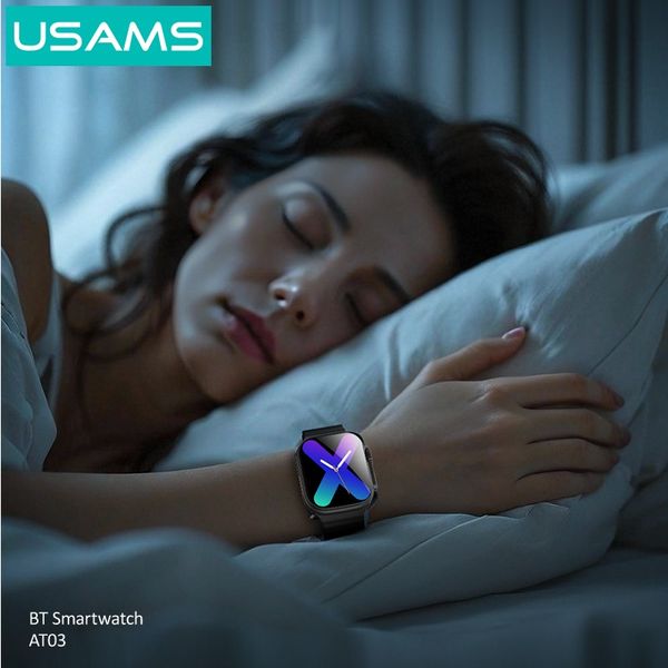 Đồng Hồ Thông Minh USAMS AT03 (2.01″ IPS Display, Bluetooth v5.0, Intelligent Life Monitoring, AAC Hi-fi Speaker, Bluetooth Speakerphone Call, Notification Synchronization, Intelligent Voice Assistant, Control Phone to Take Photos, Play Mini-Games)