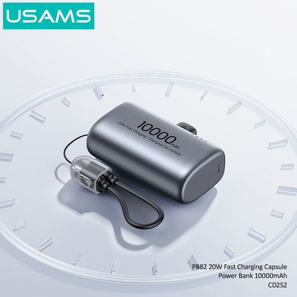Pin Dự Phòng Mini USAMS CD252 PB82 10000mAh 20W (With Built-in Type-C port)