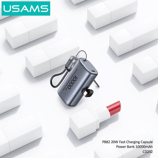 Pin Dự Phòng Mini USAMS CD252 PB82 10000mAh 20W (With Built-in Type-C port)