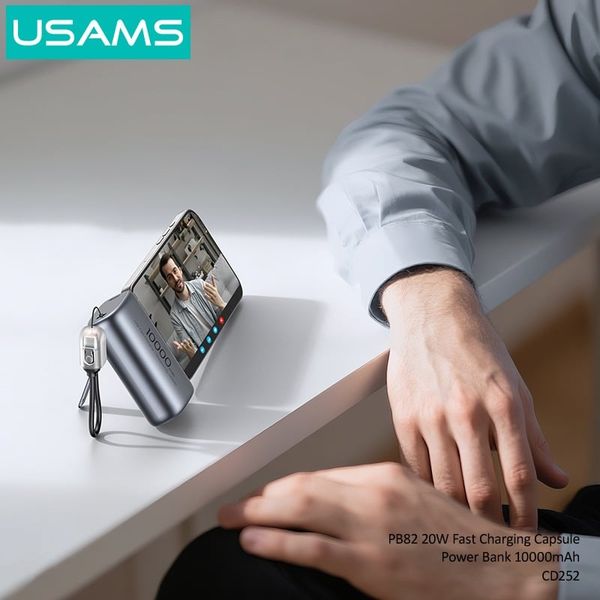 Pin Dự Phòng Mini USAMS CD252 PB82 10000mAh 20W (With Built-in Type-C port)