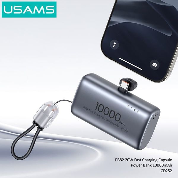 Pin Dự Phòng Mini USAMS CD252 PB82 10000mAh 20W (With Built-in Type-C port)