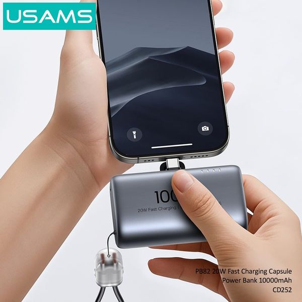 Pin Dự Phòng Mini USAMS CD252 PB82 10000mAh 20W (With Built-in Type-C port)