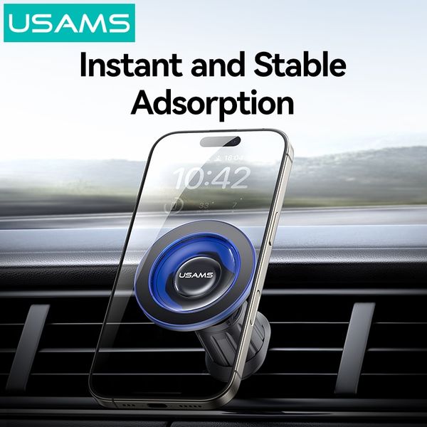 Giá Đỡ Điện Thoại Nam Châm Trên Ô Tô USAMS ZJ081 (Air Vent Version, 360° Rotation, Strong Magnetic Adsorption)