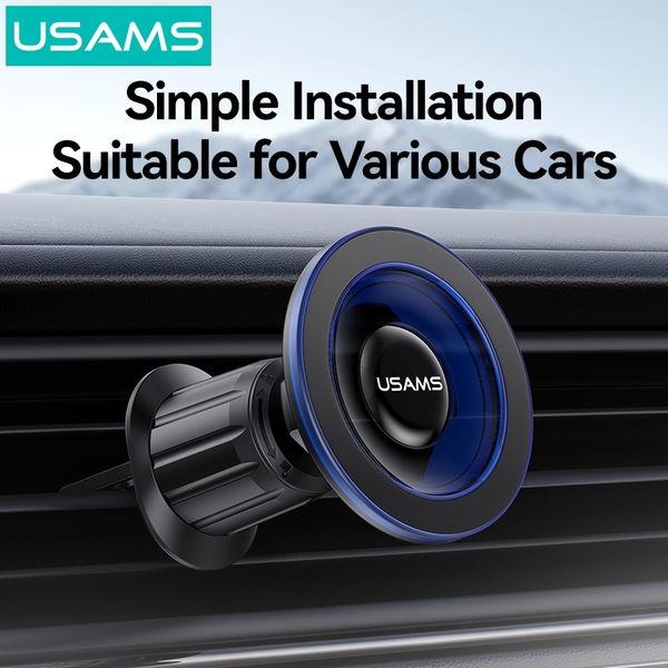 Giá Đỡ Điện Thoại Nam Châm Trên Ô Tô USAMS ZJ081 (Air Vent Version, 360° Rotation, Strong Magnetic Adsorption)