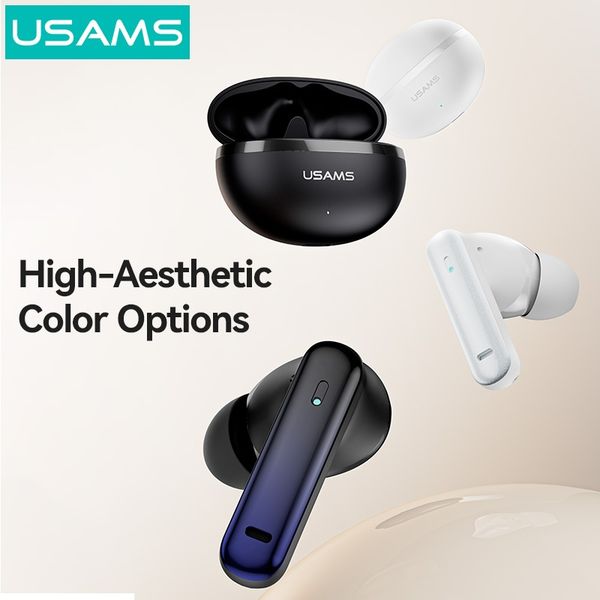 Tai Nghe Bluetooth TWS USAMS Echo E02 (Bluetooth v5.3, 4H, ANC+ENC, Deep Noise Cancellation, Crystal-Clear Sound, AAC Decoding, 360° Pure Audio Soundstage)