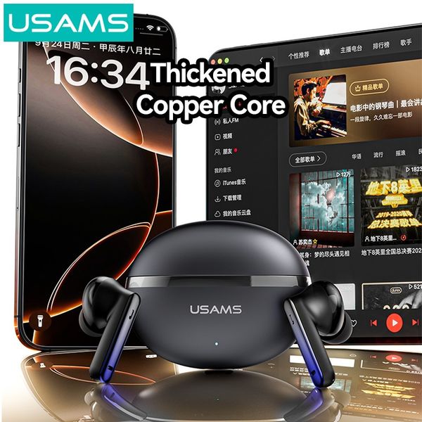 Tai Nghe Bluetooth TWS USAMS Echo E02 (Bluetooth v5.3, 4H, ANC+ENC, Deep Noise Cancellation, Crystal-Clear Sound, AAC Decoding, 360° Pure Audio Soundstage)