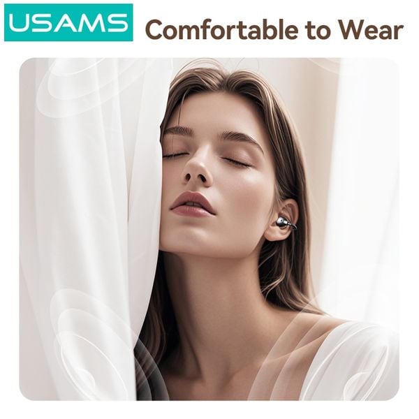 Tai Nghe Kẹp Tai Bluetooth TWS USAMS Echo R02 (Bluetooth v5.3, 7H, 11mm Speaker Diameter)