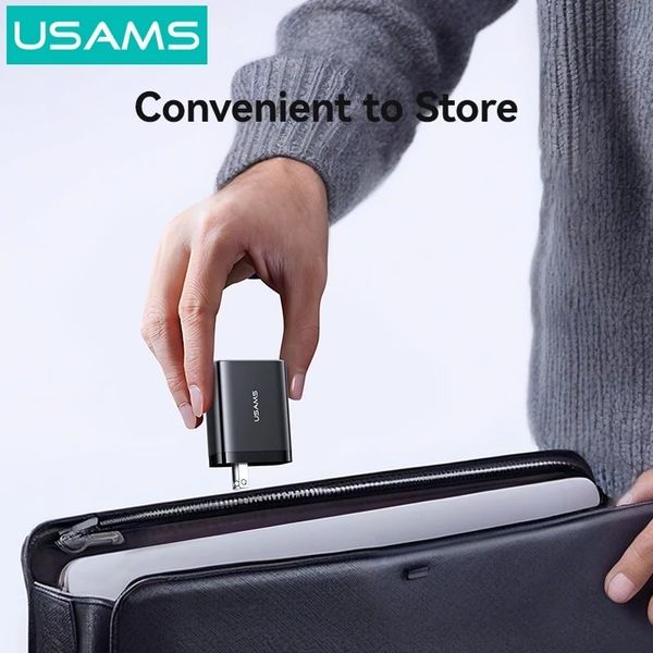 Củ Sạc Nhanh 2C+1A GaN USAMS CC300 65W (With Type-C Rectangle Built-in cable)