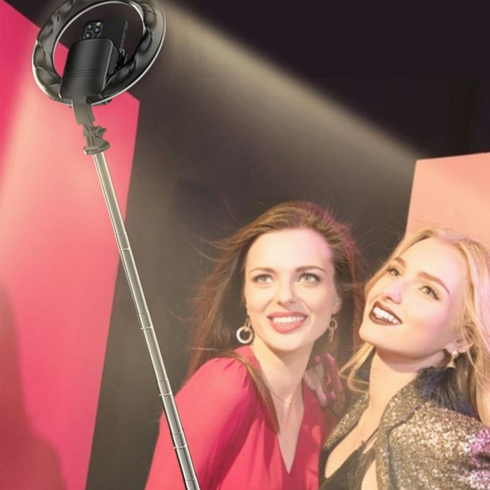 Gậy chụp hình tích hợp Tripod và Đèn USAMS ZB241 Portable Live Show LED Ring Light Selfie Stick With Tripod (Max Height: 1.68m)