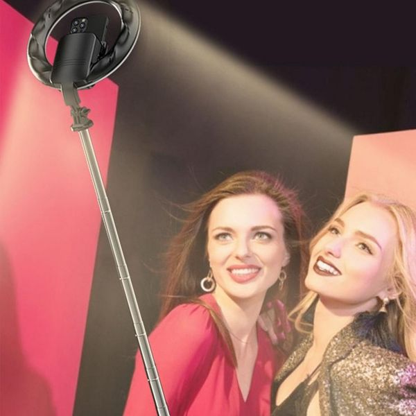 Gậy chụp hình tích hợp Tripod và Đèn USAMS ZB241 Portable Live Show LED Ring Light Selfie Stick With Tripod (Max Height: 1.68m)