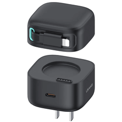 Củ Sạc Nhanh USAMS GaN Charger 35W Type C PD Fast Phone Charger Built in Quick Charge Cable