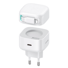 Củ Sạc Nhanh USAMS GaN Charger 35W Type C PD Fast Phone Charger Built in Quick Charge Cable