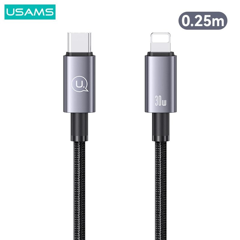 Cáp sạc nhanh USAMS SJ679/SJ662 Type-C To Lightning 30W Aluminum Alloy Sufeng Series