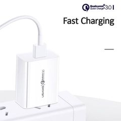 Combo Củ Sạc Nhanh USAMS CC083 18W (QC3.0, Kèm Cáp Micro USB/Lightning/Type-C)