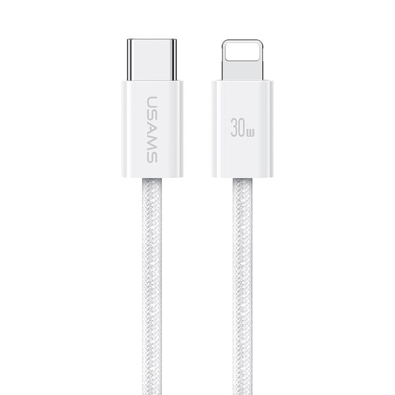 Cáp sạc nhanh USAMS SJ657 U86 PD30W Type-C To Lightning Rainbow Braided