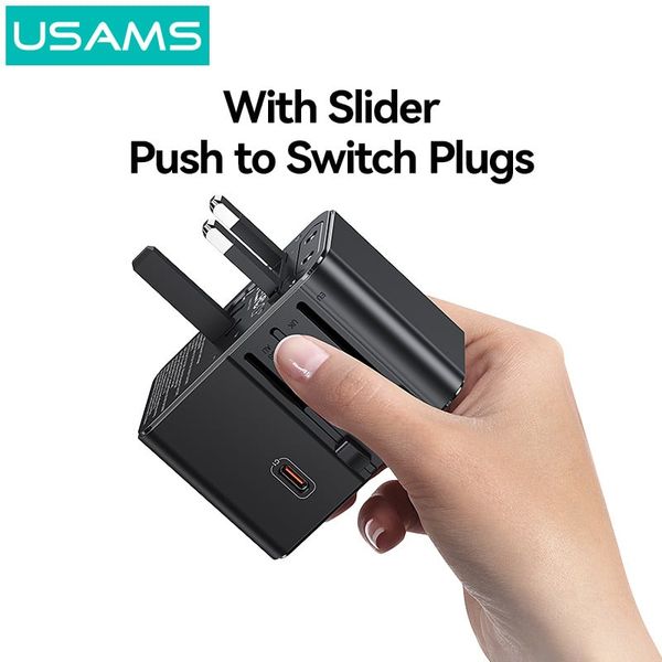 Củ Sạc Du Lịch 3C+2A USAMS CC310 70W (US/AU/UK/EU)