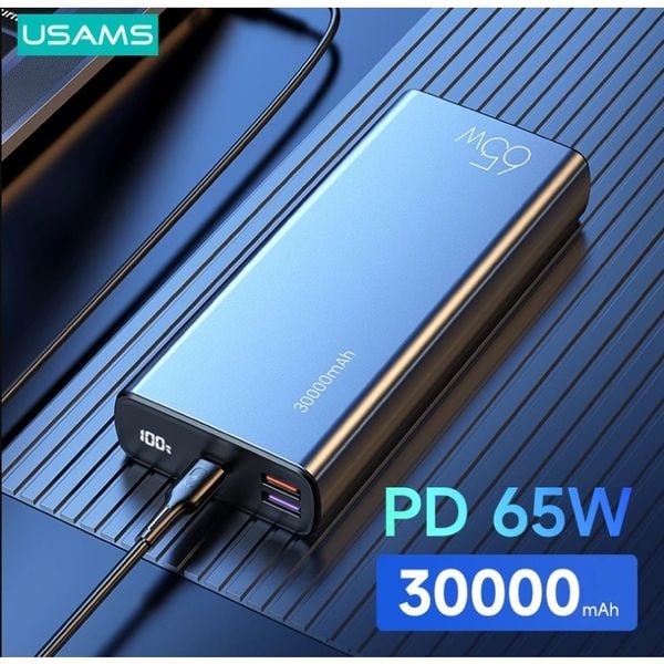 Pin Dự Phòng USAMS CM PB59 30000mAh 65W (PD/QC/PCP/AFC, Kèm Cáp C to C 100W)
