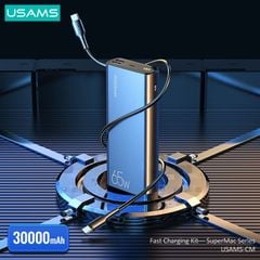 Pin Dự Phòng USAMS CM PB59 30000mAh 65W (PD/QC/PCP/AFC, Kèm Cáp C to C 100W)