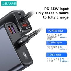Pin Dự Phòng USAMS CM PB59 30000mAh 65W (PD/QC/PCP/AFC, Kèm Cáp C to C 100W)